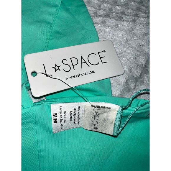 NWT L Space Parker Bikini Top in Bright Teal size M - Picture 6 of 7